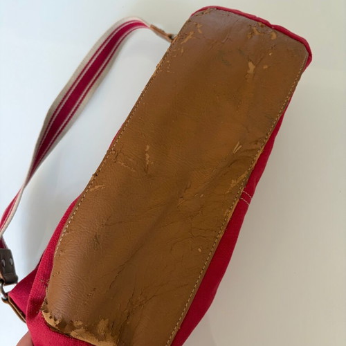 Tommy Hilfiger shoulder bag used, vintage red canvas with leather details