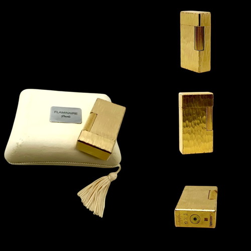 Flaminaire lighter used, gold vintage 1980s