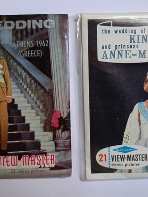 Σετ View Master αφιερωμένα στον γάμο του Κωνσταντίνου και της Άννας Μαρίας σαν καινούργιο