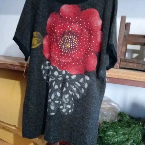 Knitted women's long blouse like new, multicolored
