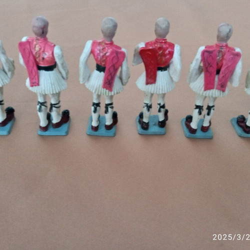 Miniature soldier figures used, pack of 9, Evzones