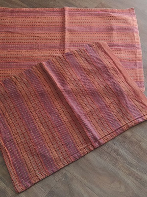 Woven pillowcases like new, set of two, brick color
