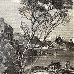  1859 Κερκυρα η πόλη και το φρούριο ξυλογραφία