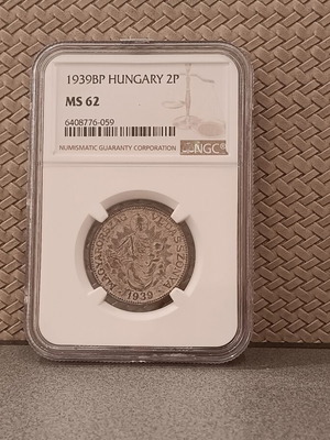 Ασημένιο νόμισμα 2 Pengo 1939 MS62 NGC Ουγγαρία