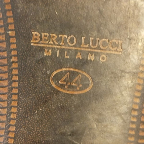 Berto Lucci men's shoes used, black, size 44, loafers