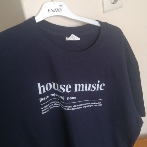 Unisex navy t-shirt 2XL new, House Music print