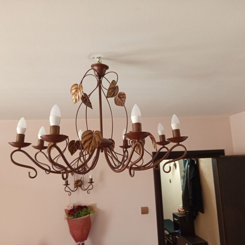 Luxury ceiling chandelier set with 2 wall lamps