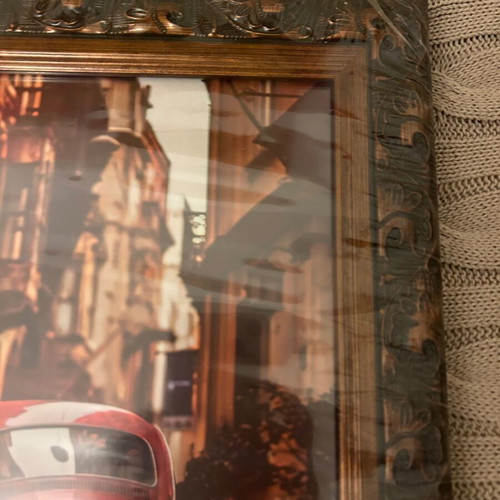 Ornate wooden frame, 20.3cmX25.4cm. Unused, can be hung or displayed.