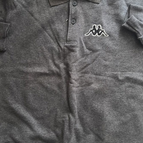 Kappa men's polo-style sweatshirt with collar and buttons, new, size S, gray