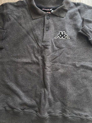 Kappa men's polo-style sweatshirt with collar and buttons, new, size S, gray