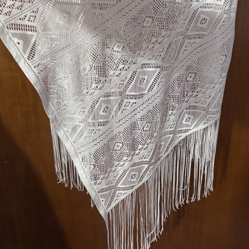 Boho Fringe Cover-Up vest like new, white, one size