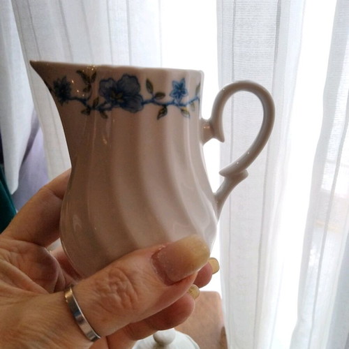 Vintage tea and coffee set in white porcelain like new