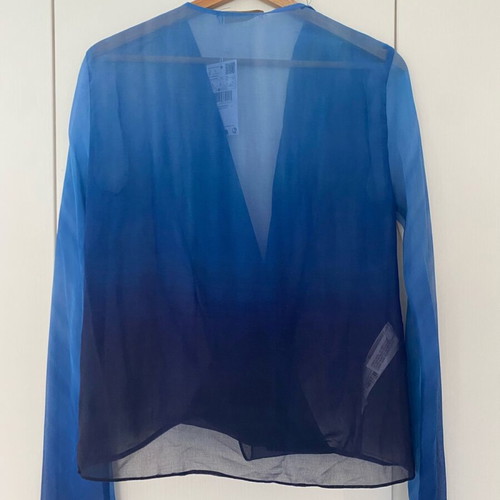 Mango blouse new, size XS, semi-transparent blue-turquoise