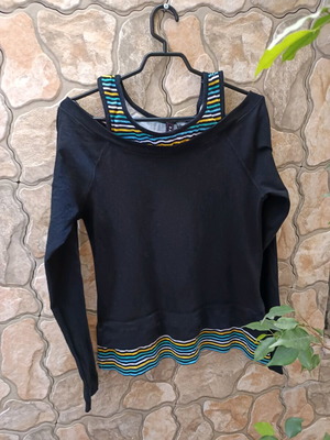 Bonprix off-shoulder top 2in1 black like new, size L/XL