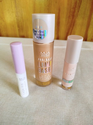 MUA Lumi Base Aura, Double Shot Light and Lash Fix products like new