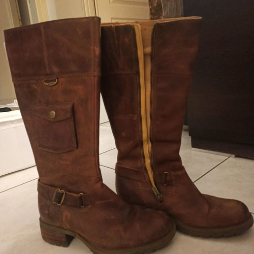 Timberland women's boots size 37 used, brown knee-high