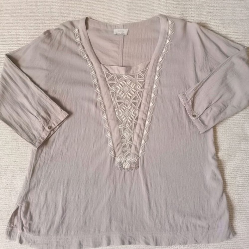 Wrap embroidered cotton blouse size M like new