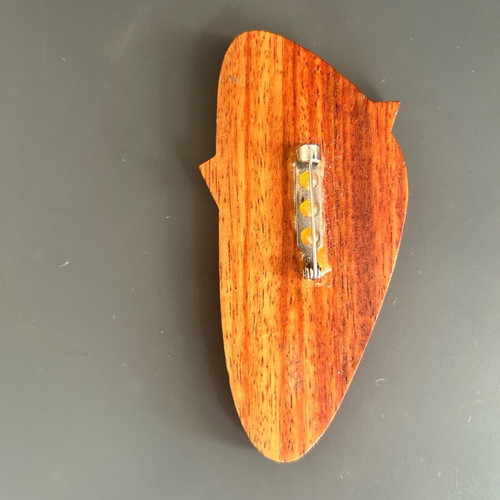 Women's wooden pin with silver details like new
