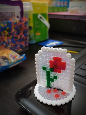 Handmade Pixel Art Decorative Rose from Beauty and the Beast