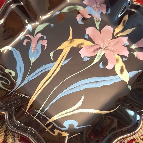 Macedonian Ceramics set used, 22cm coup and 16cm ashtray