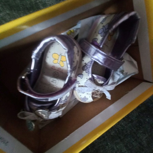 Lulu leather shoes size 21 purple with silver charms new
