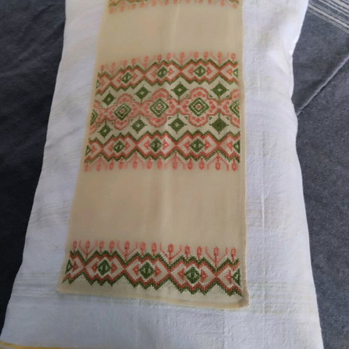 Woven cotton pillowcase new with embroidery 65x40 cm