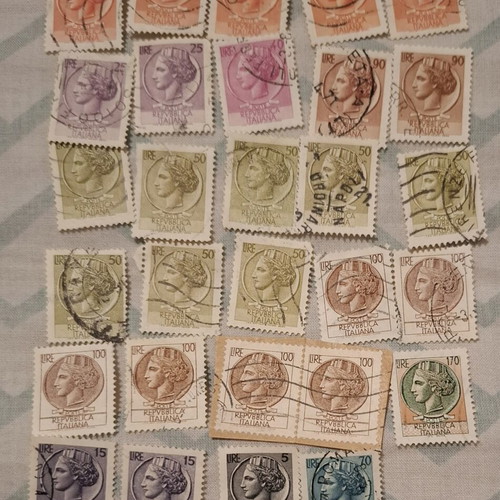 Siracusana Italian stamps used, collectible set of 27