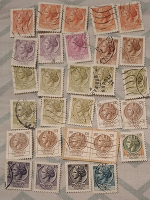 Siracusana Italian stamps used, collectible set of 27