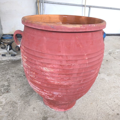 Old ceramic clay jar used, dimensions 62×60×45 cm