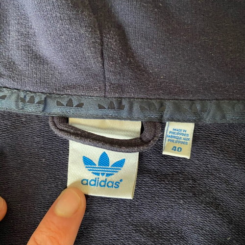 Adidas cropped blue women's jacket like new 3/4 sleeve