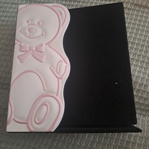 Children's photo album with pink and black frame, new