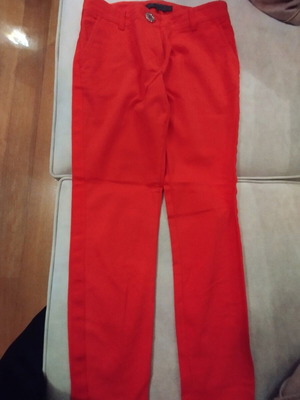Iso women's red pants like new with satin trim