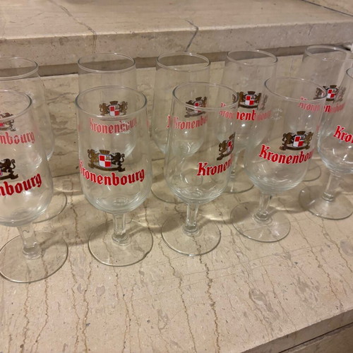 Kronenbourg beer glass set of 10 like new