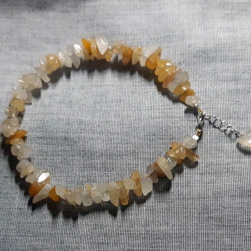 Inga bracelet with semiprecious stones and 925 silver, handmade
