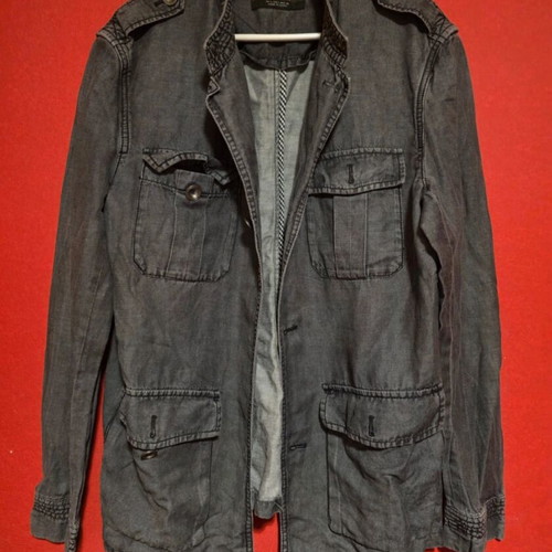 Zara men's gray denim jacket like new