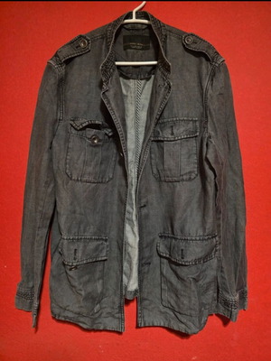 Zara men's gray denim jacket like new