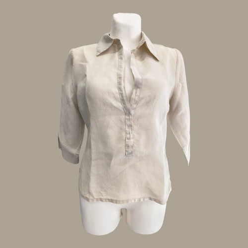 Linen women's shirt size M like new, beige