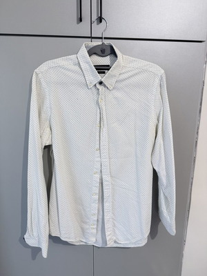 Zara men's white shirt with pattern like new, size L