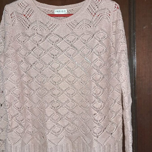 Women's knitted pullover used, pink, size L