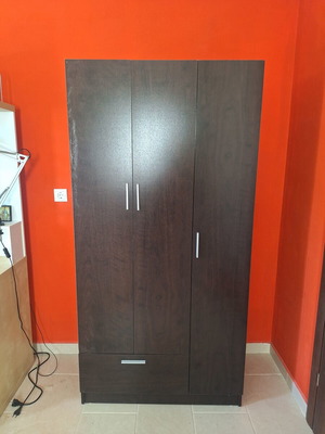 Wardrobe with visible wear