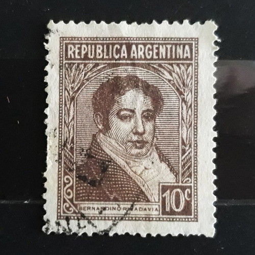 Γραμματόσημο Argentina 1935 Bernardino Rivadavia μεταχειρισμένο, καφέ