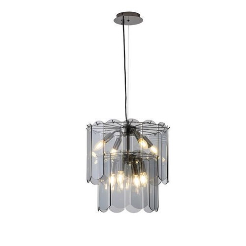Pendant glass light 8-lamp black Arte Illumina Mira like new