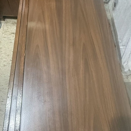 Classic wooden TV stand with storage, dark walnut