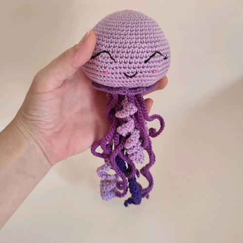 Handmade amigurumi jellyfish purple new