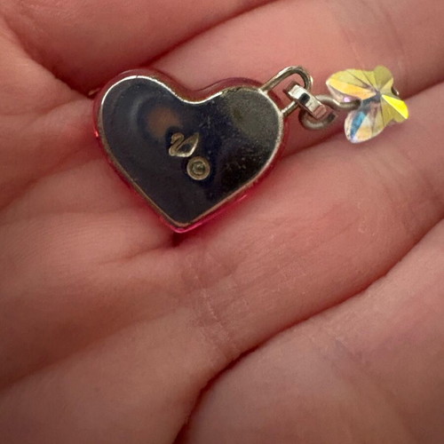 Swarovski pink heart pendant like new