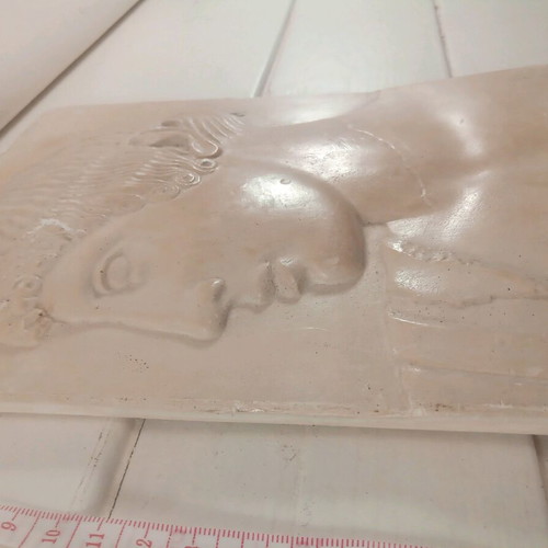 Relief depiction of Apollo of Olympia in plaster 25x28 cm without frame