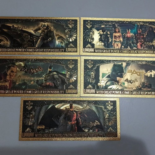 Batman commemorative gold-colored banknotes pack of 9 new
