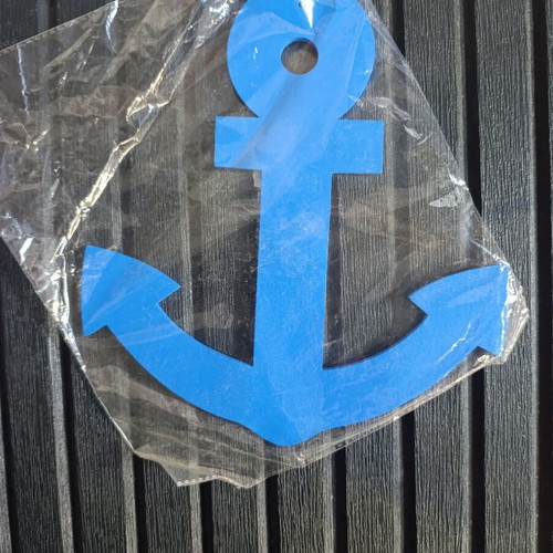 Wooden blue anchor new