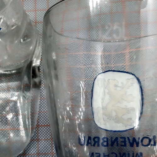 Löwenbräu boot-shaped collectible beer glasses like new