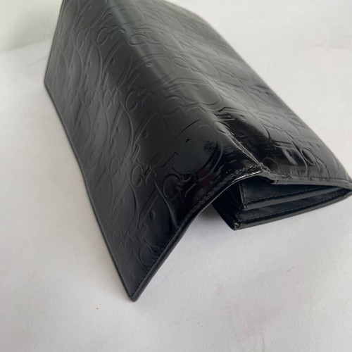 Dior black leather wallet used